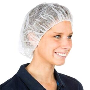 G & F Products 13040-100 Disposable Bouffant Caps Hair Net, Spun-Bonded Polypropylene, Non-Woven, Medical, Labs, Nurse, Tattoo, Food Service, Health, Hospital, White, 100/Sleeve