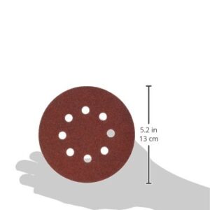 Gator 5" Random Orbit Hook & Loop Red Resin Aluminum Oxide Sanding Discs, 8-Hole, 80 Grit, 50 Pack