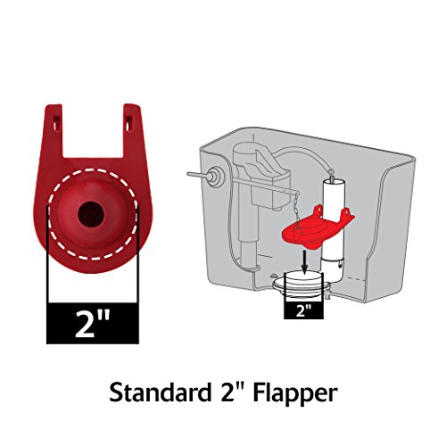 Korky Korky-2001TP 2001TP Universal Toilet Tank Flapper (3 Pack) -Easy to Install-Long Lasting All Rubber Seal-Made in USA, Red, 3 Count