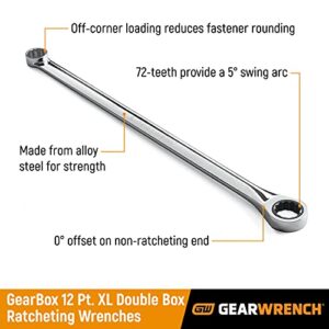 GEARWRENCH 5 Pc. GearBox 12 Pt. XL Double Box Ratcheting Wrench Set, Metric - 85987