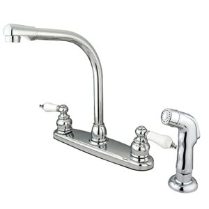 kingston brass kb711sp victorian 8" centerset kitchen faucet, polished chrome