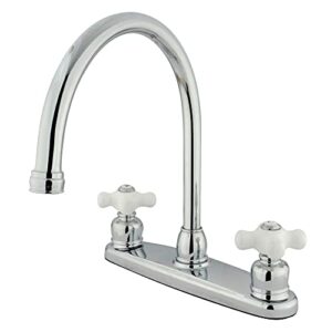 kingston brass kb721pxls vintage 8" centerset kitchen faucet, 8-3/4" in spout reach, polished chrome