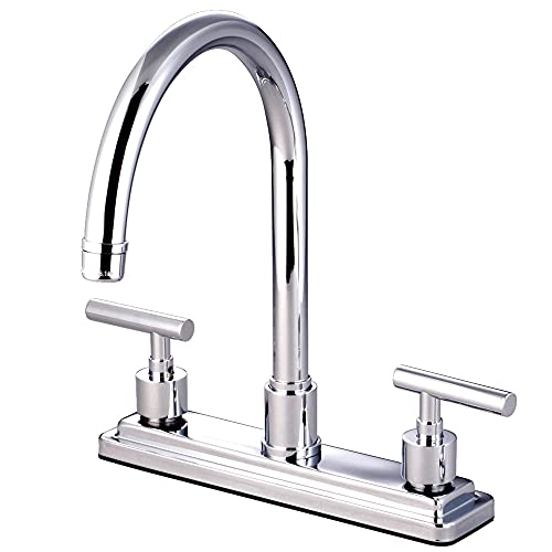 Kingston Brass KS8791CMLLS Manhattan 8" Centerset Kitchen Faucet, 8" Spout Reach, Polished Chrome