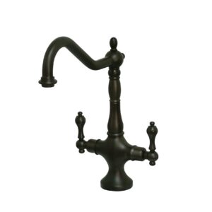 Kingston Brass KS1775ALLS Heritage Single Hole Two Handle Kitchen Faucet, Oil Rubbed Bronze , Oil-Rubbed Bronze, 13 x 8.25 x 2.5