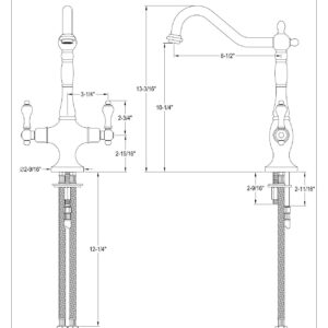 Kingston Brass KS1775ALLS Heritage Single Hole Two Handle Kitchen Faucet, Oil Rubbed Bronze , Oil-Rubbed Bronze, 13 x 8.25 x 2.5