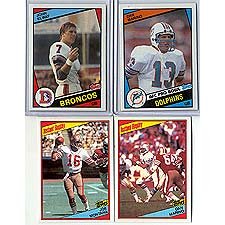 this is the 1984 topps football complete near mint 396 card set. featuring rookie cards of hall of famers dan marino, john elway, howie long, eric dickerson and others. loads of stars including joe montana, lawrence taylor, marcus allen, terry bradshaw, a