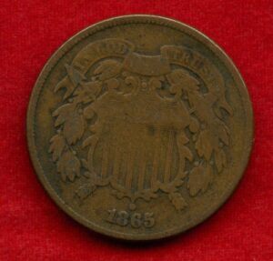 1865 u.s. civil war era two-cent piece coin