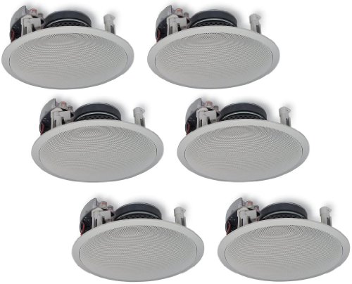 Yamaha Natural Sound Custom Easy-to-install In-Ceiling Flush Mount 2-Way 150 watts Speaker (Set of 6) with 8" Cone Woofers & 1" Swivel Titanium Dome Tweeter