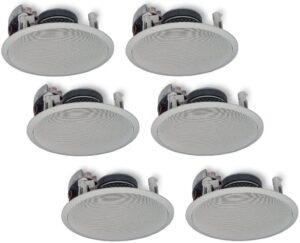 yamaha in-ceiling 2-way 120 watts natural sound custom easy-to-install speakers (set of 6) with 1