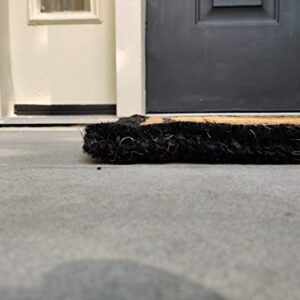 Kempf Black Border Coco Coir Doormat - Heavy Duty Doormats - 22" X 36"