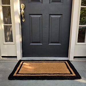 Kempf Black Border Coco Coir Doormat - Heavy Duty Doormats - 22" X 36"