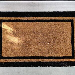 Kempf Black Border Coco Coir Doormat - Heavy Duty Doormats - 22" X 36"