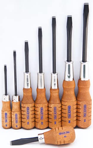 Grace USA Original Gun Care Screwdriver Set, Tools & Accessories for Gunsmithing & Woodworking, 8 Piece Set, Made in USA