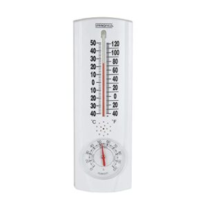 springfield vertical thermometer and hygrometer, indoor outdoor thermometer, wireless humidity meter for patio, garden, or nursery areas (9.125-inch)