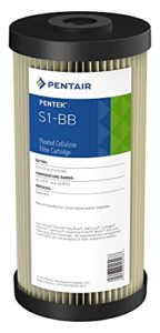 pentair pentek s1-bb big blue sediment water filter, 10-inch, whole house heavy duty pleated cellulose filter cartridge, 10” x 4.5”, 20 micron