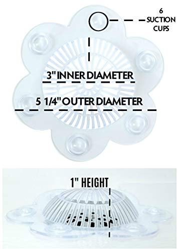 SlipX Solutions Stop-A-Clog Drain Protectors Trap Hair, 2 Hair Catchers Per Package (Plastic, 5 inch Diameter, Clear)