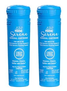 2 frog serene mineral replacement cartridges for hot tubs for use only with frog serene in-line and floating sanitizing systems for spas up to 600 gallons, quick and easy hot tub sanitizer