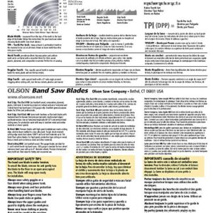 OLSON SAW FB14593DB HEFB Band 6-TPI Skip Saw Blade, 1/4 by .025 by 93-1/2-Inch Onе Paсk