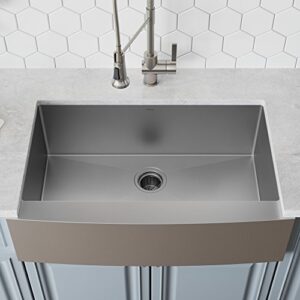 Kraus KHF200-36 Standart PRO Kitchen Stainless Steel Sink, 36 Inch Round Apron Single Bowl
