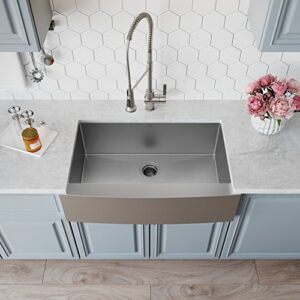 Kraus KHF200-33 Standart PRO Stainless Steel Sink 33 inch Farmhouse Apron Single Bowl 16 gauge