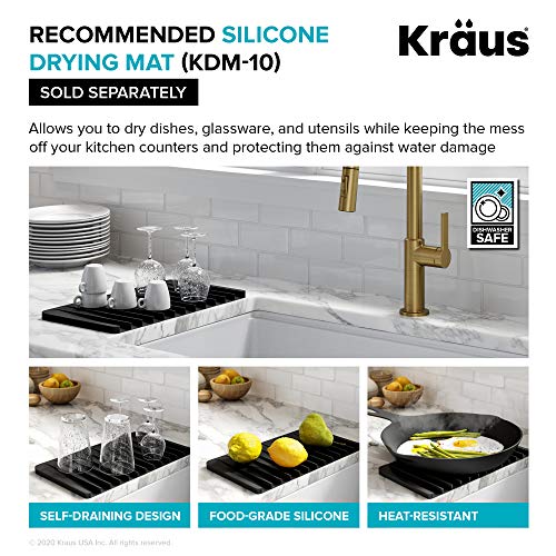 Kraus KHF200-33 Standart PRO Stainless Steel Sink 33 inch Farmhouse Apron Single Bowl 16 gauge