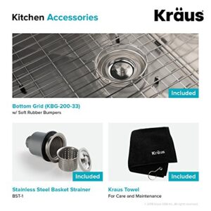 Kraus KHF200-33 Standart PRO Stainless Steel Sink 33 inch Farmhouse Apron Single Bowl 16 gauge