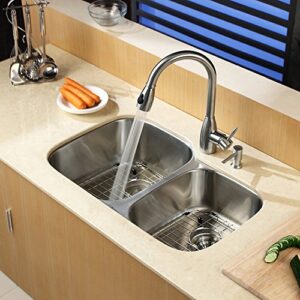 Kraus KBU24 32 inch Undermount 60/40 Double Bowl 16 gauge Stainless Steel Kitchen Sink