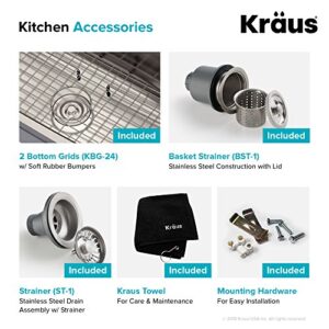 Kraus KBU24 32 inch Undermount 60/40 Double Bowl 16 gauge Stainless Steel Kitchen Sink