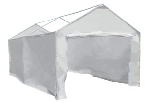 caravan canopy 12000211010 side wall kit for domain carport, white (top and frame not included)