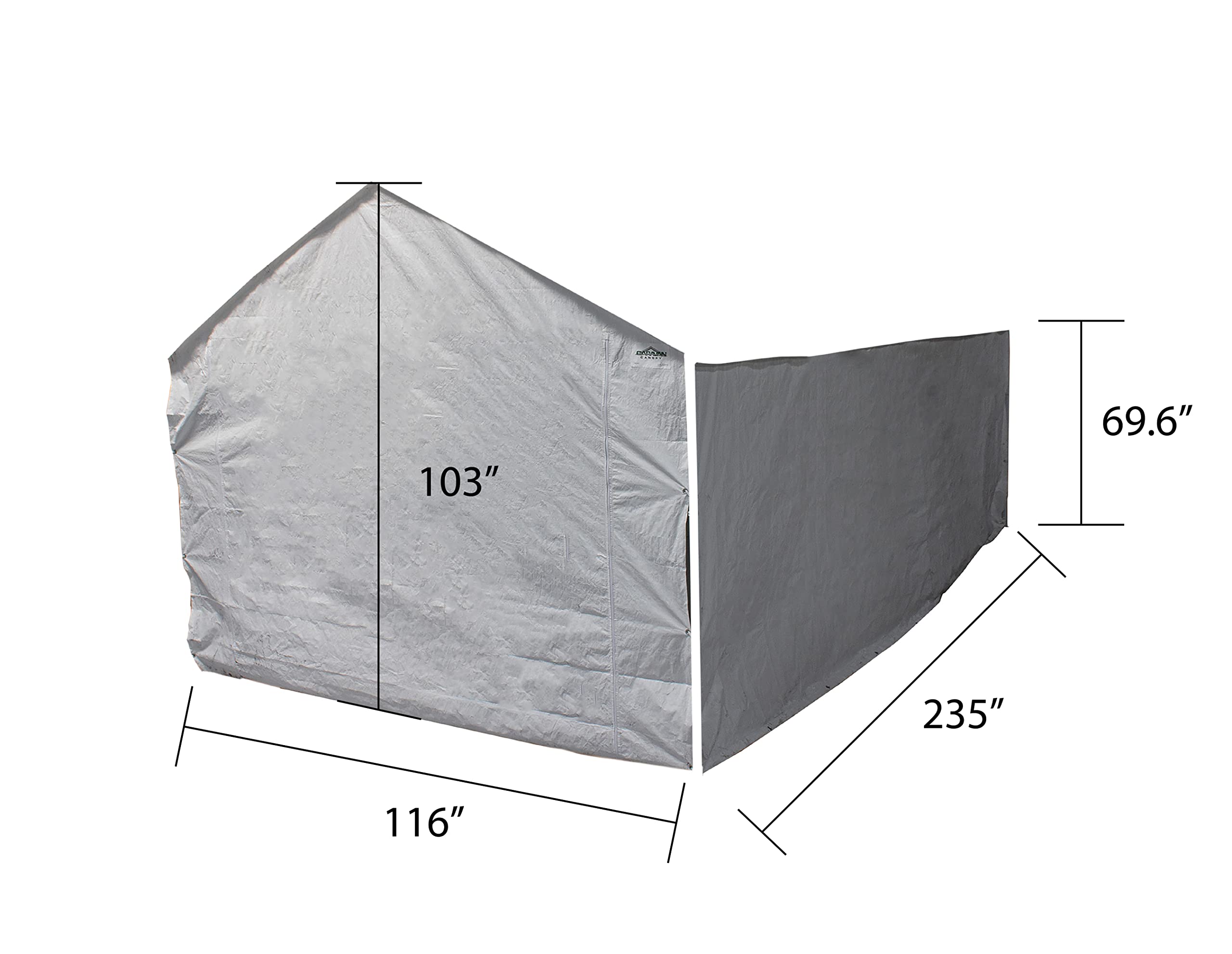 Caravan Canopy 12000211010 Side Wall Kit for Domain Carport, White (Top and Frame Not Included)