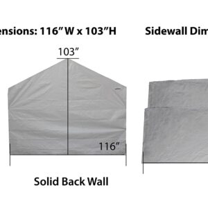 Caravan Canopy 12000211010 Side Wall Kit for Domain Carport, White (Top and Frame Not Included)