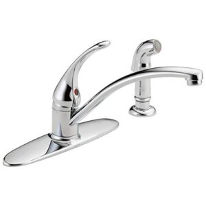delta faucet foundations kitchen faucet with side sprayer, chrome kitchen sink faucet, single handle kitchen faucet, chrome b4410lf