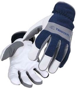 revco t50 men's tigster flame resistant welding gloves blue/white medium