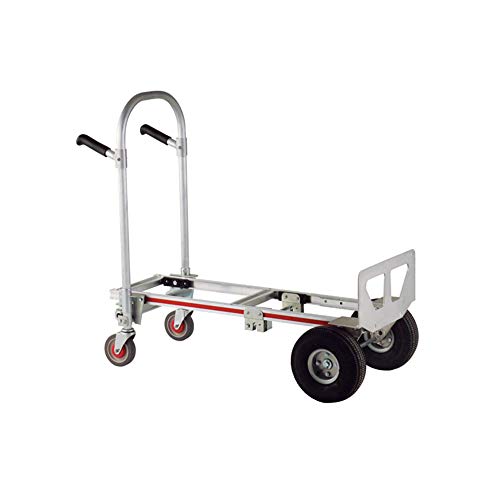 Magline GMK16UA4 Gemini Jr Convertible Hand Truck, Pneumatic Wheels, 500 lbs Load Capacity, 51" Height, 47-1/2" Length x 21" Width