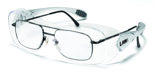 Crews Law Over The Glass Polycarbonate Clear Anti-Fog Lens Safety Glasses with Hybrid Black Temple Sleeve