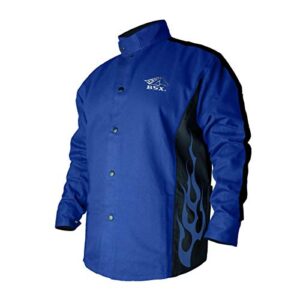 black stallion unisex adult comfortable fit revco bsx blue fr welding jacket size medium, blue, medium us