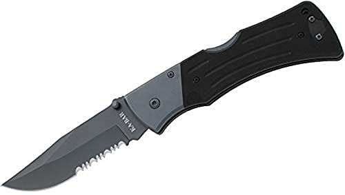 Ka-Bar Mule Folder Knife with Serrated Edge Blade Black, Small