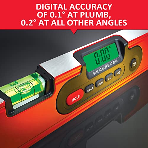 Kapro - 985D Digiman Magnetic Digital Level - 48-Inch - For Leveling and Measuring - Features Plumb Site, Ergonomic Handle, and Carrying Case