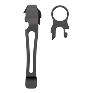 leatherman 934855 quick release black multi-tool pocket clip with lanyard ring for leatherman charge al, charge alx, charge ti, charge tti, charge xti, original surge, surge, and wave multi-tools