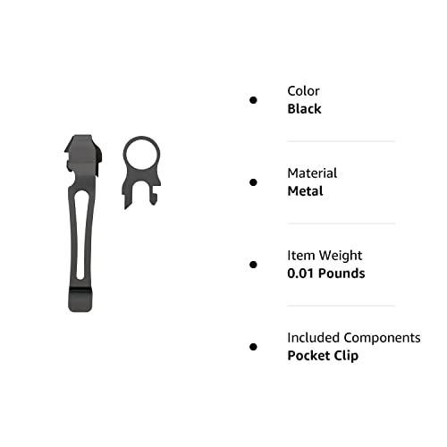 Leatherman 934855 Quick Release Black Multi-Tool Pocket Clip with Lanyard Ring for Leatherman Charge AL, Charge ALX, Charge Ti, Charge TTi, Charge XTi, Original Surge, Surge, and Wave Multi-Tools