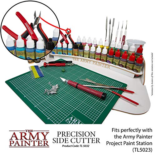 The Army Painter Stainless Steel Precision Side Cutters, Diagonal Flush Cutter with Safety Grip Handle, Nippers Wire Cutter - Flush Cutting Wire Cutters for Crafts, Metal & Plastic Resin Miniatures