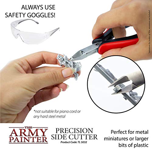 The Army Painter Stainless Steel Precision Side Cutters, Diagonal Flush Cutter with Safety Grip Handle, Nippers Wire Cutter - Flush Cutting Wire Cutters for Crafts, Metal & Plastic Resin Miniatures