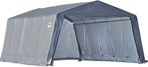 shelterlogic peak style garage-in-a-box, grey, 12 x 20 x 8 ft.