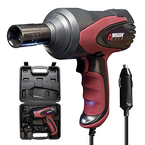 Wagan EL2257 12V DC Mighty Impact Wrench, 1/2 inch 12 Volt Electric Impact Wrench Kit, 271 ft-lbs, Tire Repair Tools with Sockets and Carry Case