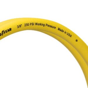 Goodyear 6' x 3/8" Rubber Whip Hose Yellow 250 PSI