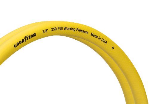 Goodyear 6' x 3/8" Rubber Whip Hose Yellow 250 PSI