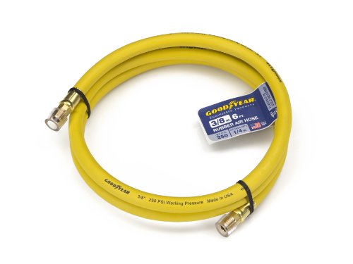 Goodyear 6' x 3/8" Rubber Whip Hose Yellow 250 PSI