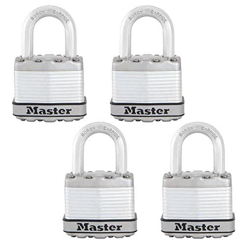 Master Lock M1XQ Magnum Heavy Duty Padlock with Key, 4 Pack Keyed-Alike