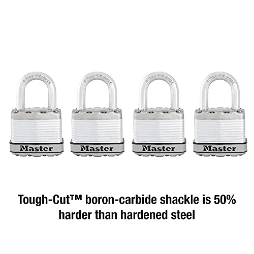 Master Lock M1XQ Magnum Heavy Duty Padlock with Key, 4 Pack Keyed-Alike