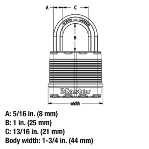 Master Lock M1XQ Magnum Heavy Duty Padlock with Key, 4 Pack Keyed-Alike